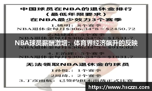 NBA球员薪酬激增：体育界经济飙升的反映